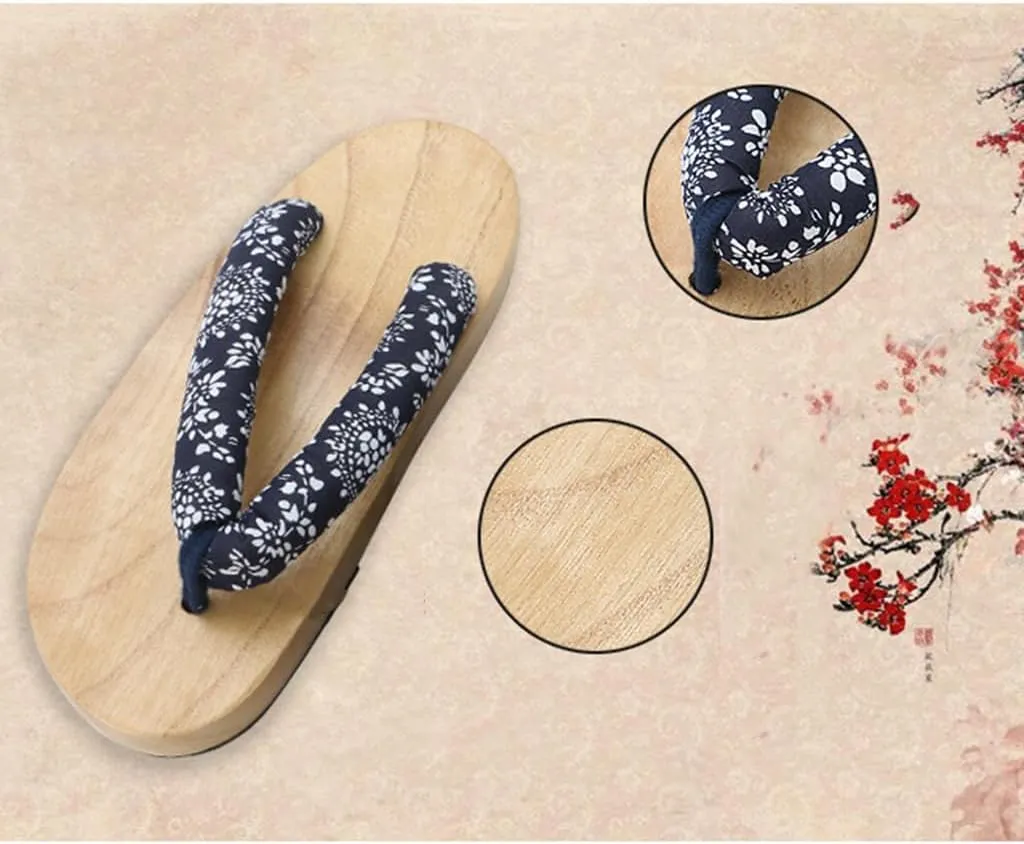 Japanese Flip Flops,Men's Women's Burnt Paulownia Wooden Clogs Slippers,Flat Japanese Traditional Clogs Geta Sandals Traditional Round Headed Wooden Clogs Shoes(Size:EU 40,Color:Red)