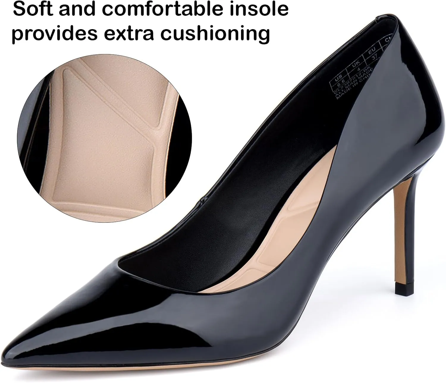 JENN ARDOR Women's Comfortable Stiletto Pumps 3 inch Elegant Gorgeous Closed Pointed Toe Slip On Solid High Heels for Ladies Wedding Dress Shoes