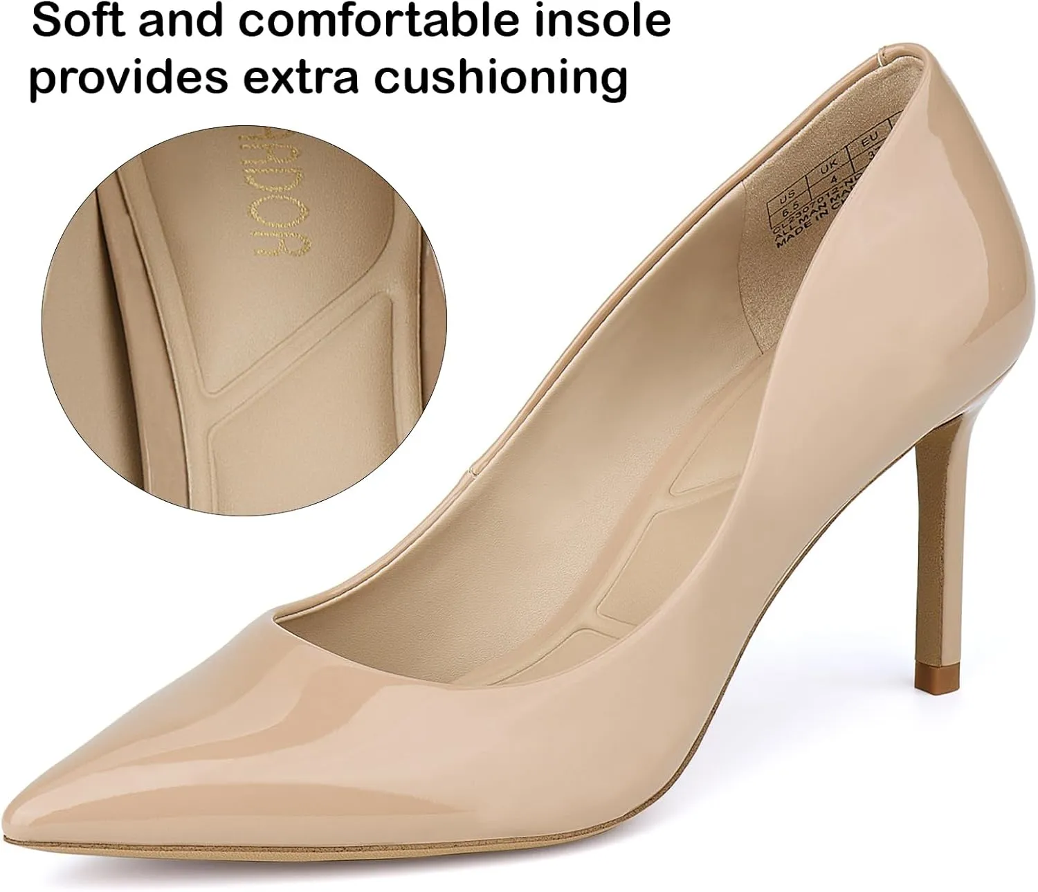 JENN ARDOR Women's Comfortable Stiletto Pumps 3 inch Elegant Gorgeous Closed Pointed Toe Slip On Solid High Heels for Ladies Wedding Dress Shoes