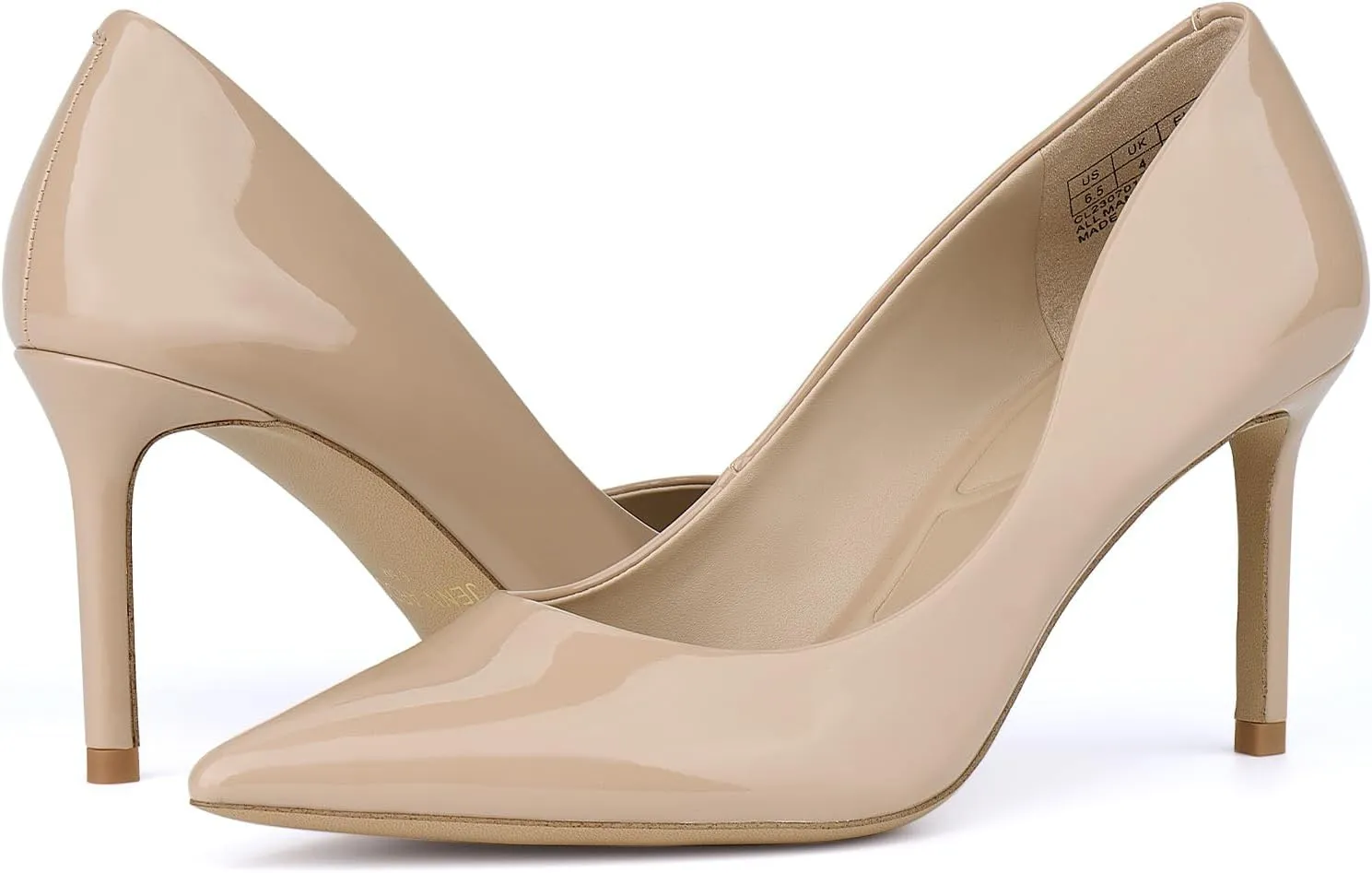JENN ARDOR Women's Comfortable Stiletto Pumps 3 inch Elegant Gorgeous Closed Pointed Toe Slip On Solid High Heels for Ladies Wedding Dress Shoes