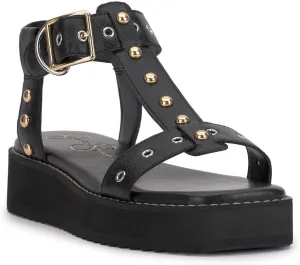Jessica Simpson Womens Janer Faux Leather Open Toe Flatform Sandals