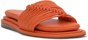 Jessica Simpson Womens Strappy Faux Leather Slide Sandals