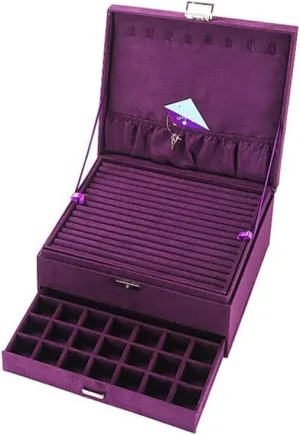 Jewelry Case 3-layer Jewelry Box Storage Box Necklace Ring Bracelet Bracelet Earrings Watch Jewelry Storage Box Velvet Jewelry Box Jewelry Storage Box