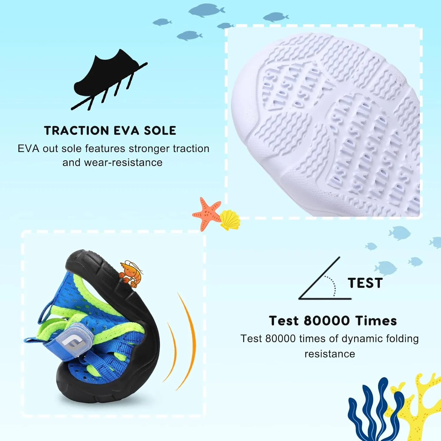 JOINFREE Toddler Boys Girls Water Shoes Breathable Qucik Dry Sport Beach Sandals Lightweight Barefoot Flexible