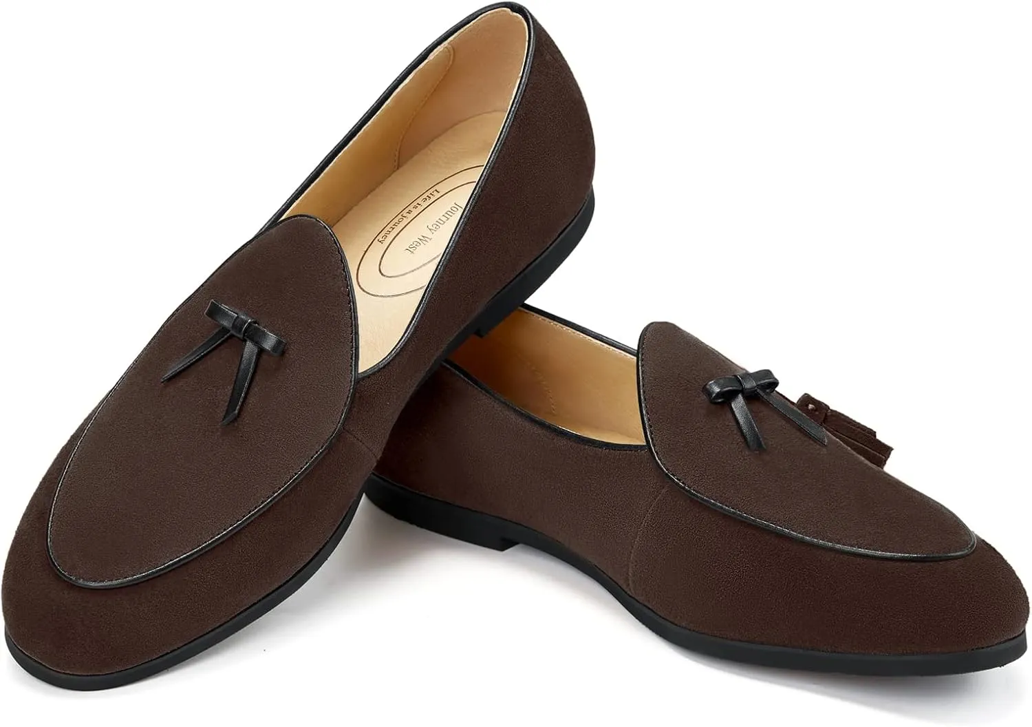 Journey West Men's Vintage Loafers for Men Belgian Loafers Slip-on Loafer Penny Loafer Casual Loafers