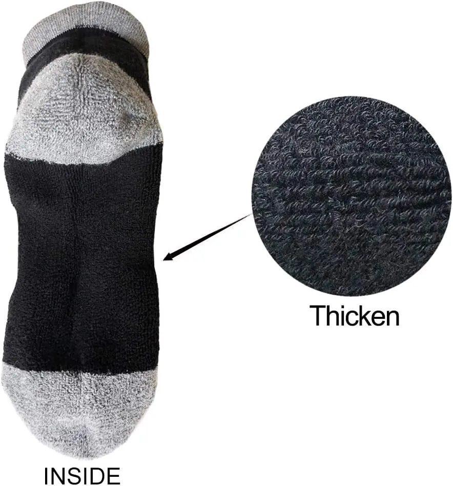 J.WMEET Mens Low Cut Ankle Athletic Socks Cotton Mesh Cushioned Running Ventilation Sports Tab Socks 5Pack