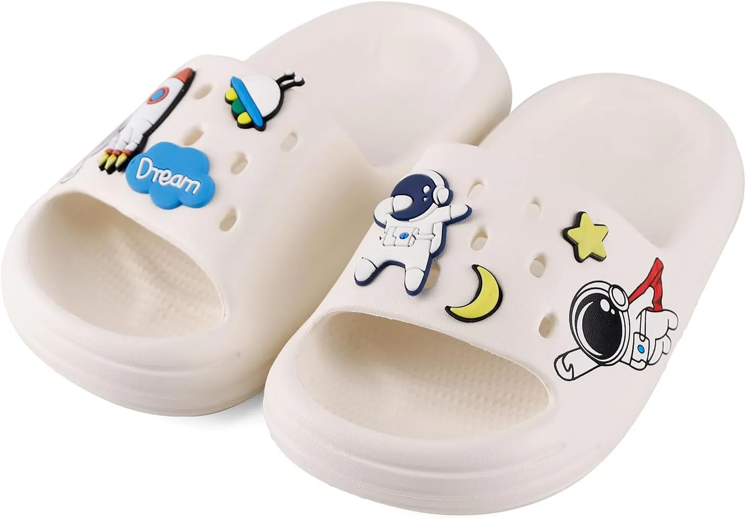 KAKU NANU Kids Slide Sandals EVA Cloud Slippers Open Toe Soft Slides Lightweight Non-slip Unisex Children Cozy Summer Flip Flop Shoes