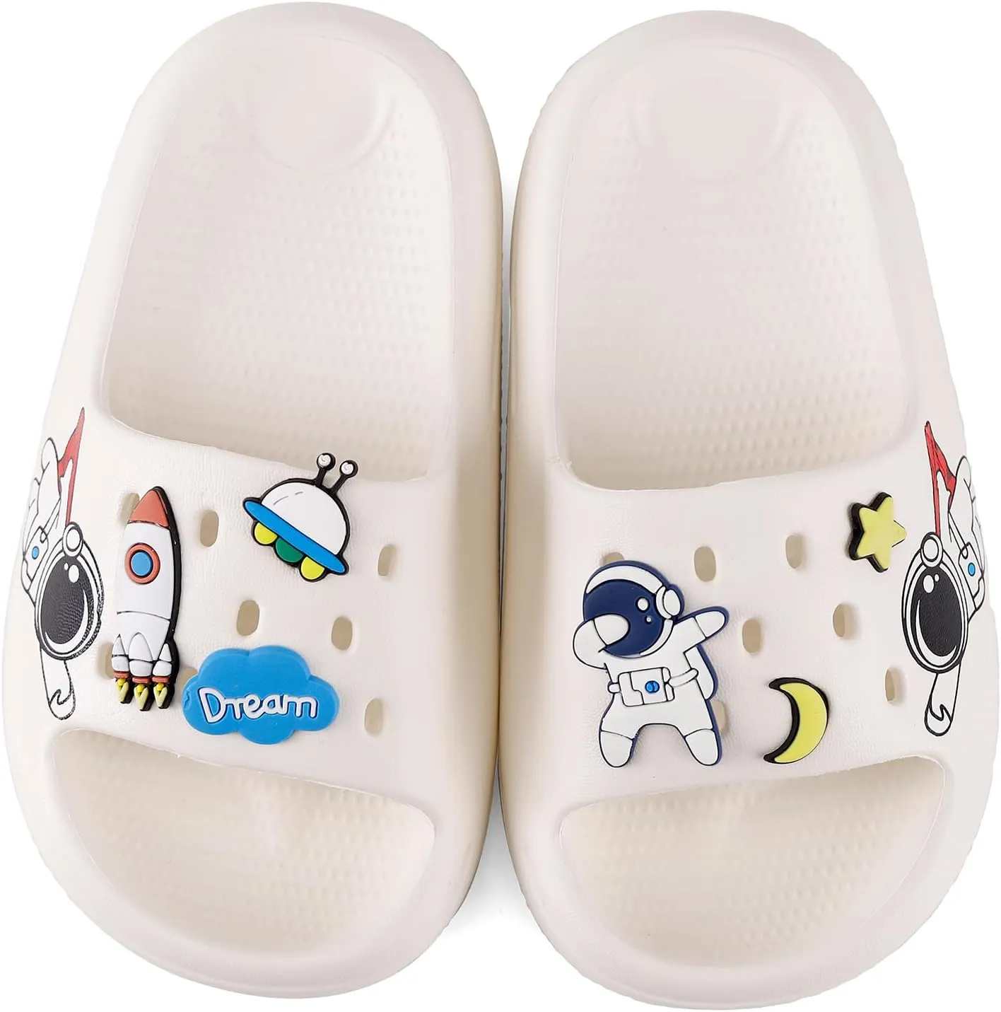 KAKU NANU Kids Slide Sandals EVA Cloud Slippers Open Toe Soft Slides Lightweight Non-slip Unisex Children Cozy Summer Flip Flop Shoes
