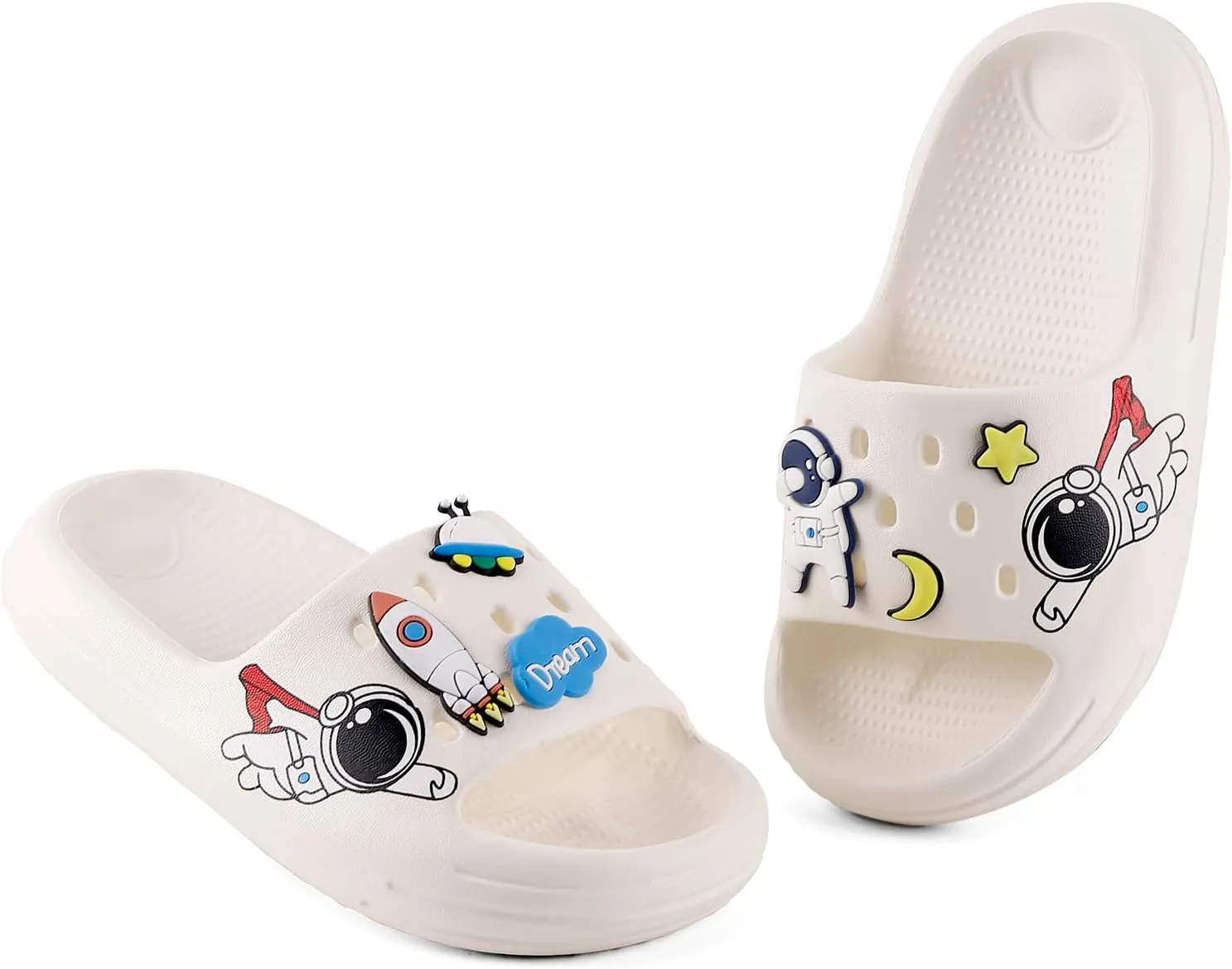 KAKU NANU Kids Slide Sandals EVA Cloud Slippers Open Toe Soft Slides Lightweight Non-slip Unisex Children Cozy Summer Flip Flop Shoes