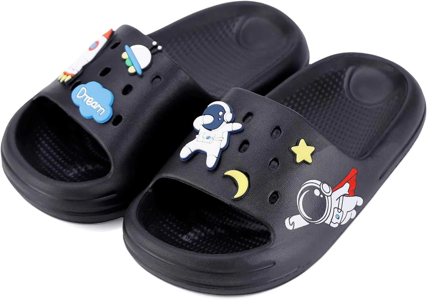 KAKU NANU Kids Slide Sandals EVA Cloud Slippers Open Toe Soft Slides Lightweight Non-slip Unisex Children Cozy Summer Flip Flop Shoes