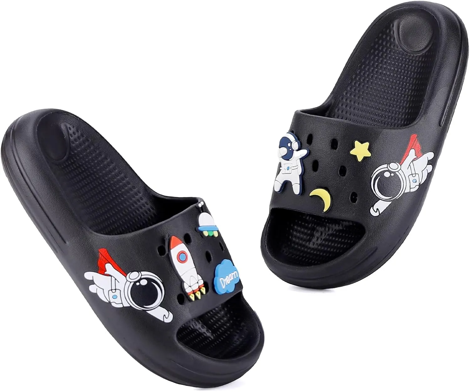 KAKU NANU Kids Slide Sandals EVA Cloud Slippers Open Toe Soft Slides Lightweight Non-slip Unisex Children Cozy Summer Flip Flop Shoes