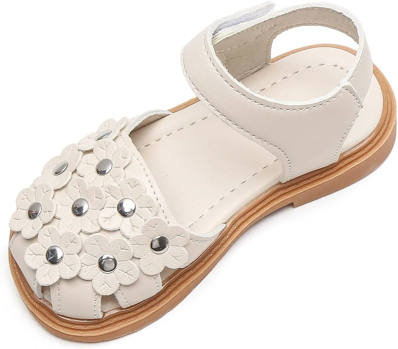 Komfyea Girl Summer Cute Wrap Toe Toddler Soft Flower Flat Beach Sandal Shoes