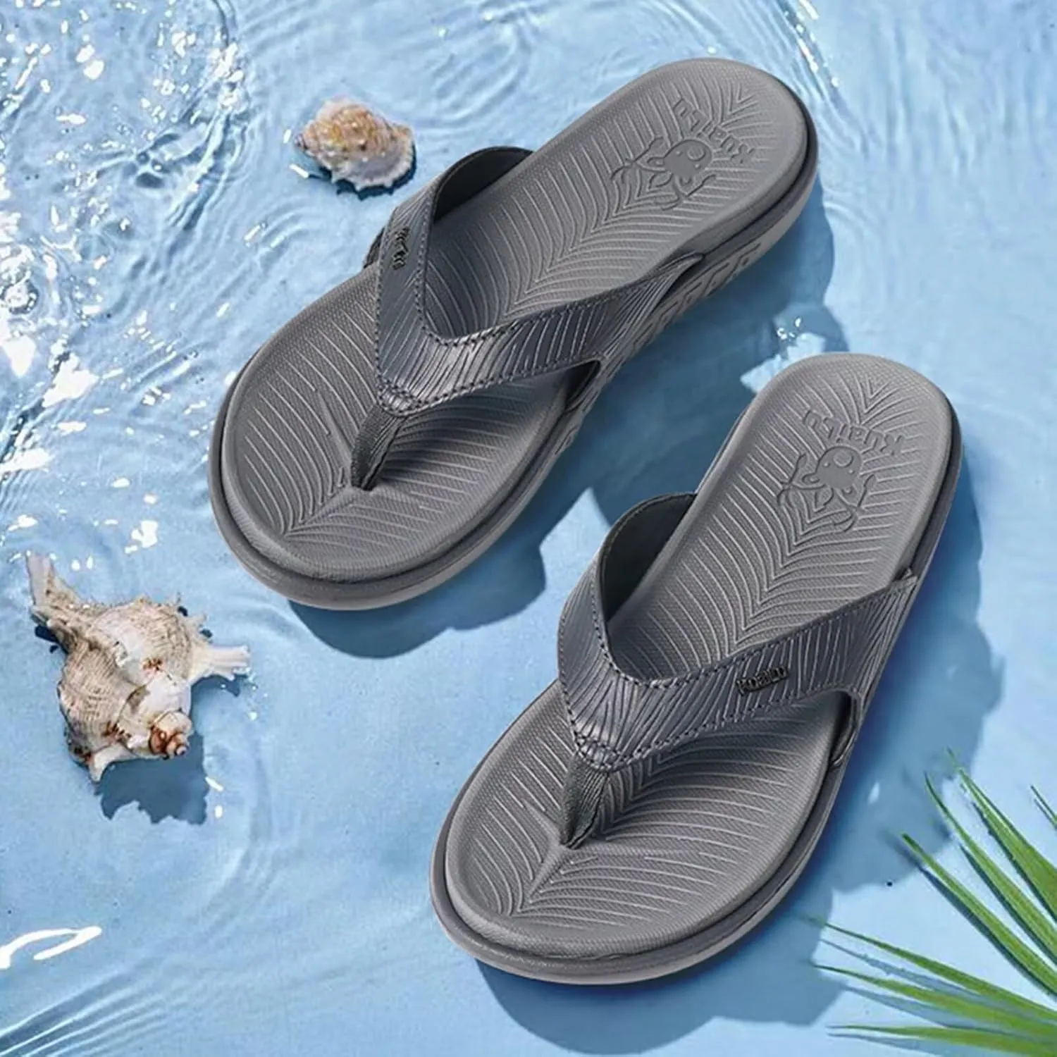KuaiLu Flip Flops For Women Ladies Orthotic Yoga Mat Cushion Sandals Dressy Womans Lightweight Summer Slip On Beach Thong Sandles with Comfortable Arch Support (US Size 5-12)