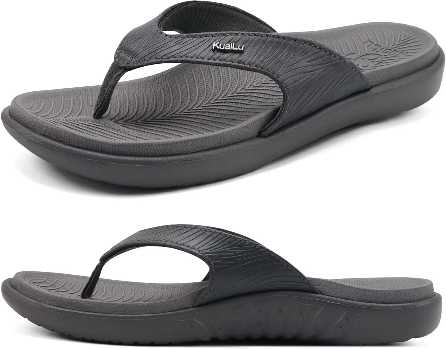 KuaiLu Flip Flops For Women Ladies Orthotic Yoga Mat Cushion Sandals Dressy Womans Lightweight Summer Slip On Beach Thong Sandles with Comfortable Arch Support (US Size 5-12)