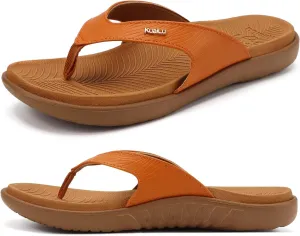 KuaiLu Flip Flops For Women Ladies Orthotic Yoga Mat Cushion Sandals Dressy Womans Lightweight Summer Slip On Beach Thong Sandles with Comfortable Arch Support (US Size 5-12)