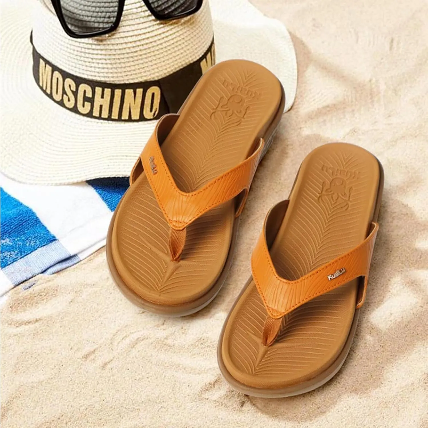 KuaiLu Flip Flops For Women Ladies Orthotic Yoga Mat Cushion Sandals Dressy Womans Lightweight Summer Slip On Beach Thong Sandles with Comfortable Arch Support (US Size 5-12)