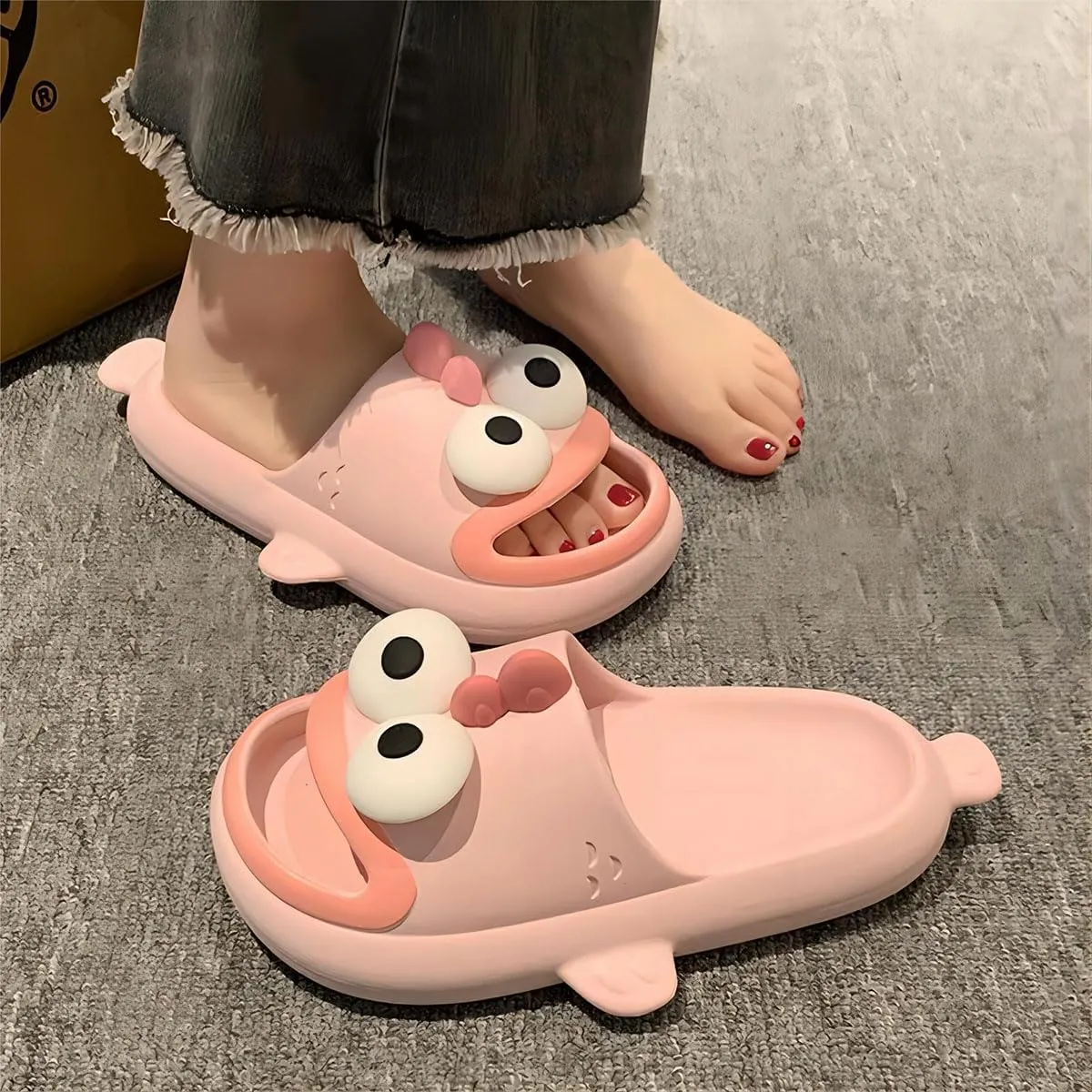Kvikci Clownfish Cloud Slippers, Tongue Kiss Slipper, Unisex Summer Animal Slides, Bass Sandals, Fish Flip Flops Couple Shoes