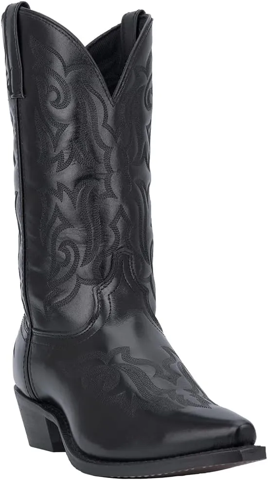 Laredo Mens Hawk Embroidered Snip Toe Casual Boots Mid Calf - Black