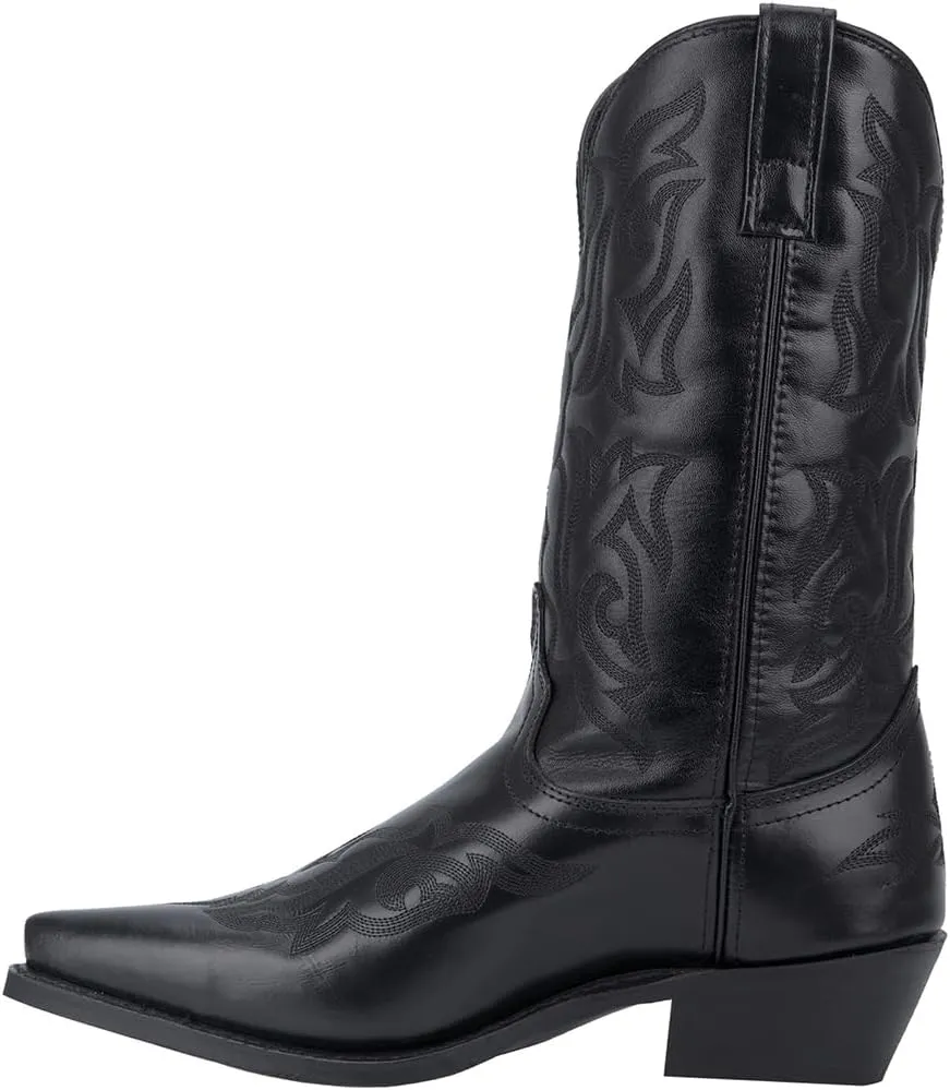 Laredo Mens Hawk Embroidered Snip Toe Casual Boots Mid Calf - Black