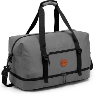 Laripwit Duffle Bag Large Size Gym Bags for Men Waterproof Travel Duffel Bag for Women Weekender Bag with Shoes Compartment Overnight Bag 55 L, Grey