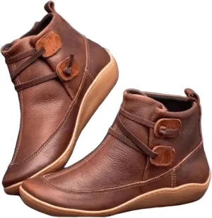 Lausiuoe Boots For Women Ankle Booties Flat Short Booties Ladies Western Casual Dressy Elegant Wide Width Boot Pull-On
