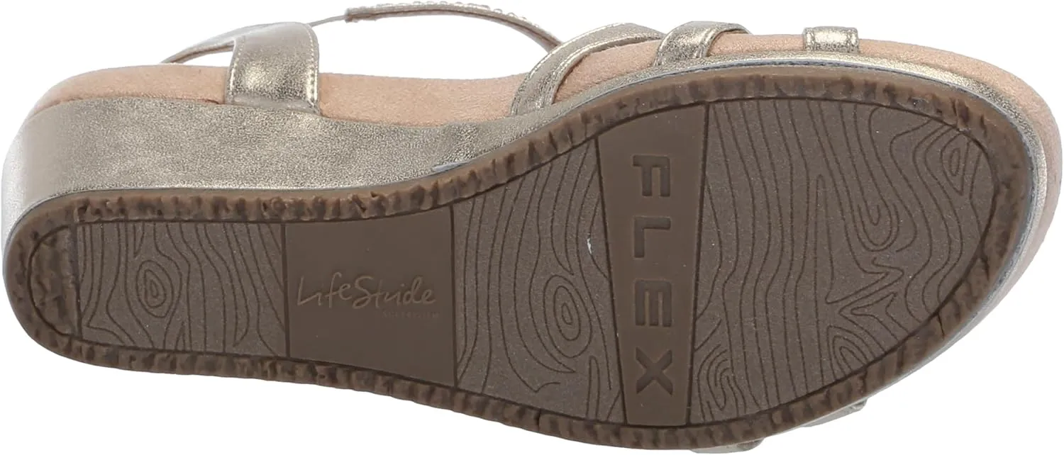 LifeStride Women's Monaco Strappy Wedge Sandals