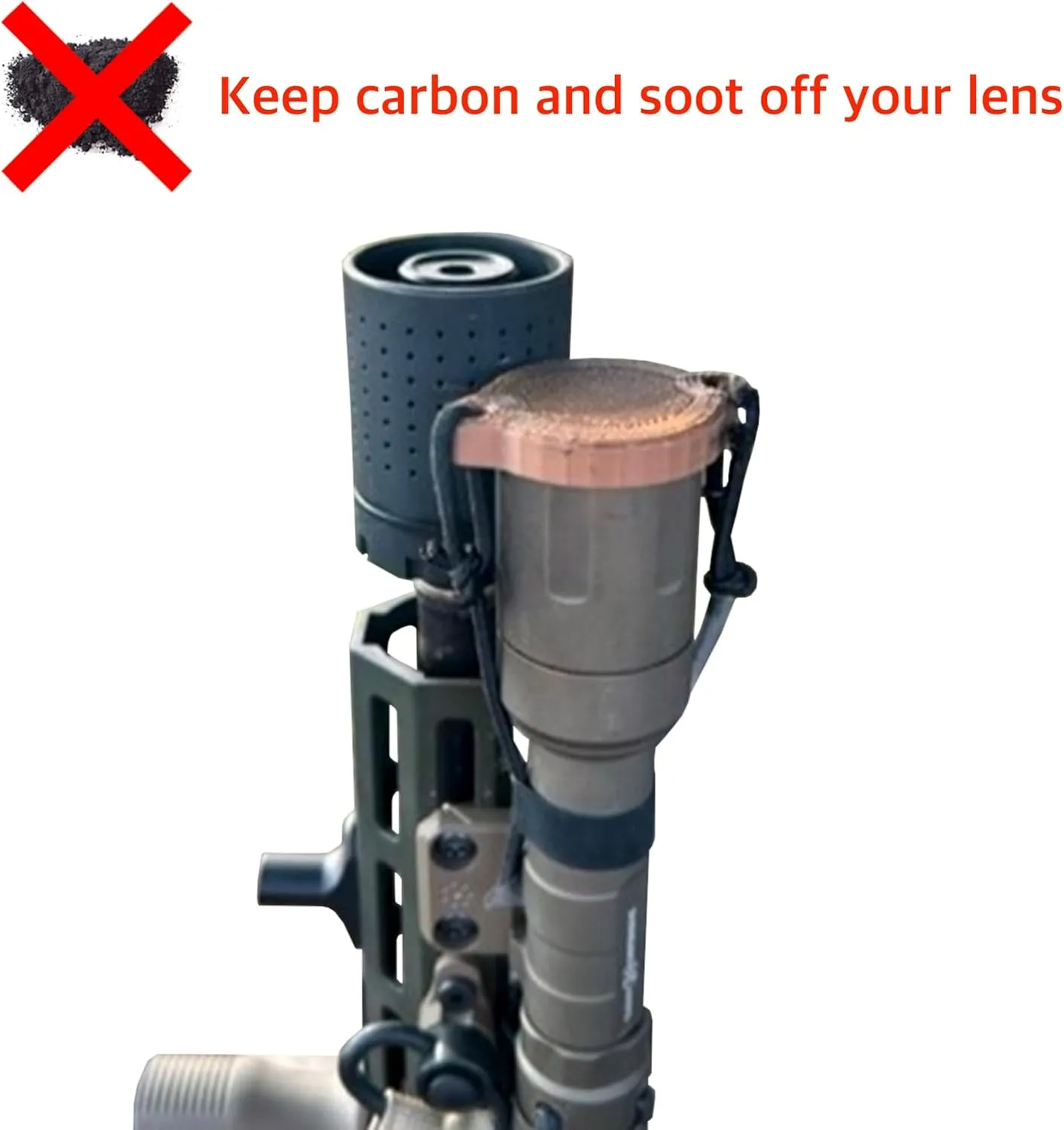 Light/Lens Cover for Weapon Mounted Flashlights Higher-Temp PETG-CF (Black, PDG Dual Fuel Mod.2)