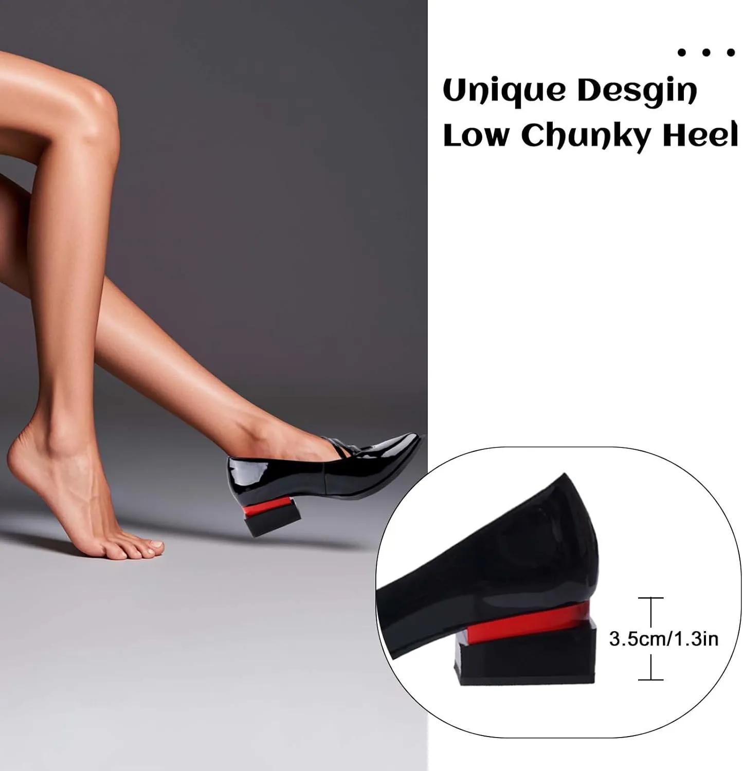 LingxiaUne Shoes for Women Fashion Forward Elegant Dressy Womens Pumps and Loafers with Low Chunky Heel and Sleek Pointed Toe Design Fashion Forward