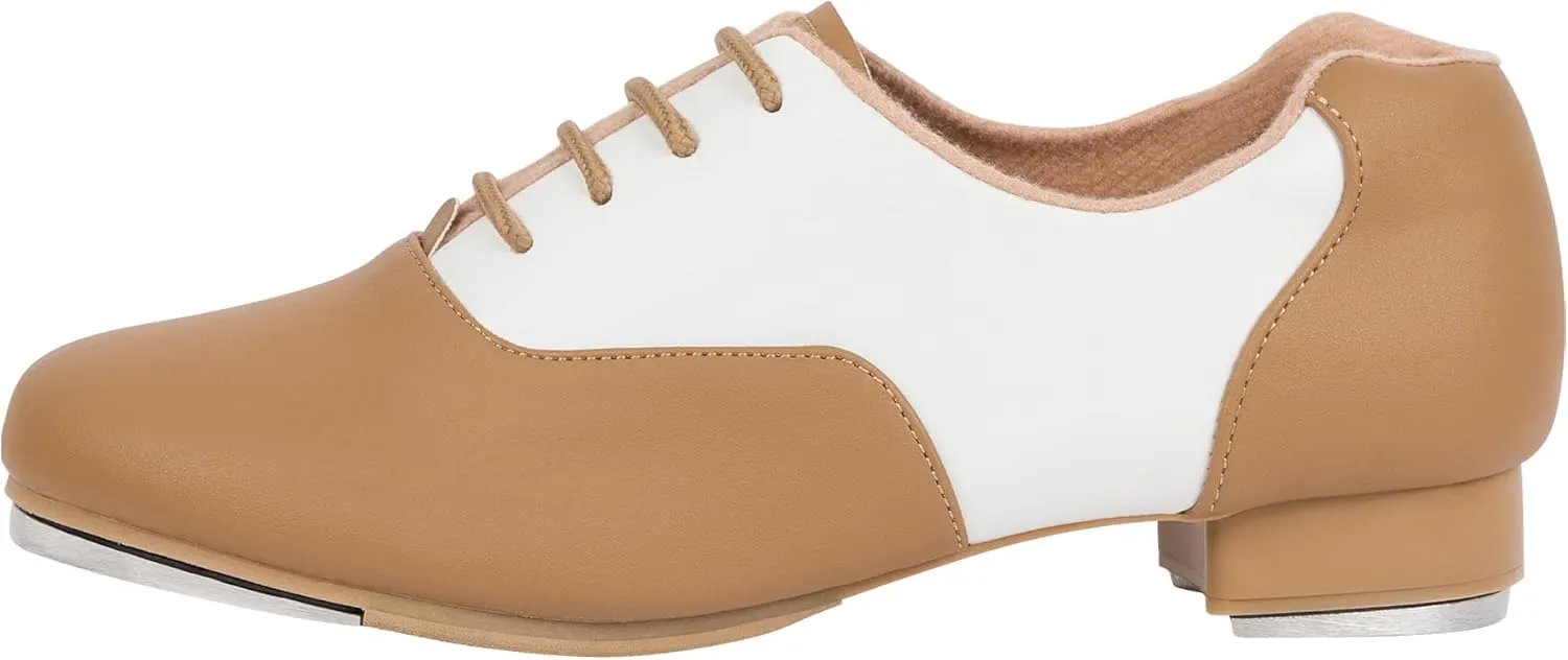 Linodes PU Leather Lace Up Tap Shoe Dance Shoes for Women and Men's Dance Shoes Colorful