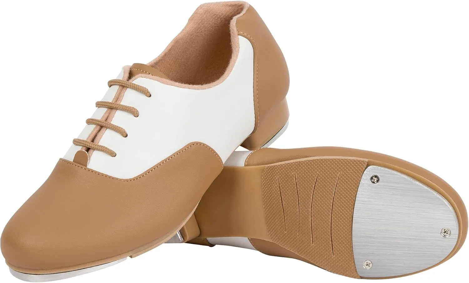 Linodes PU Leather Lace Up Tap Shoe Dance Shoes for Women and Men's Dance Shoes Colorful