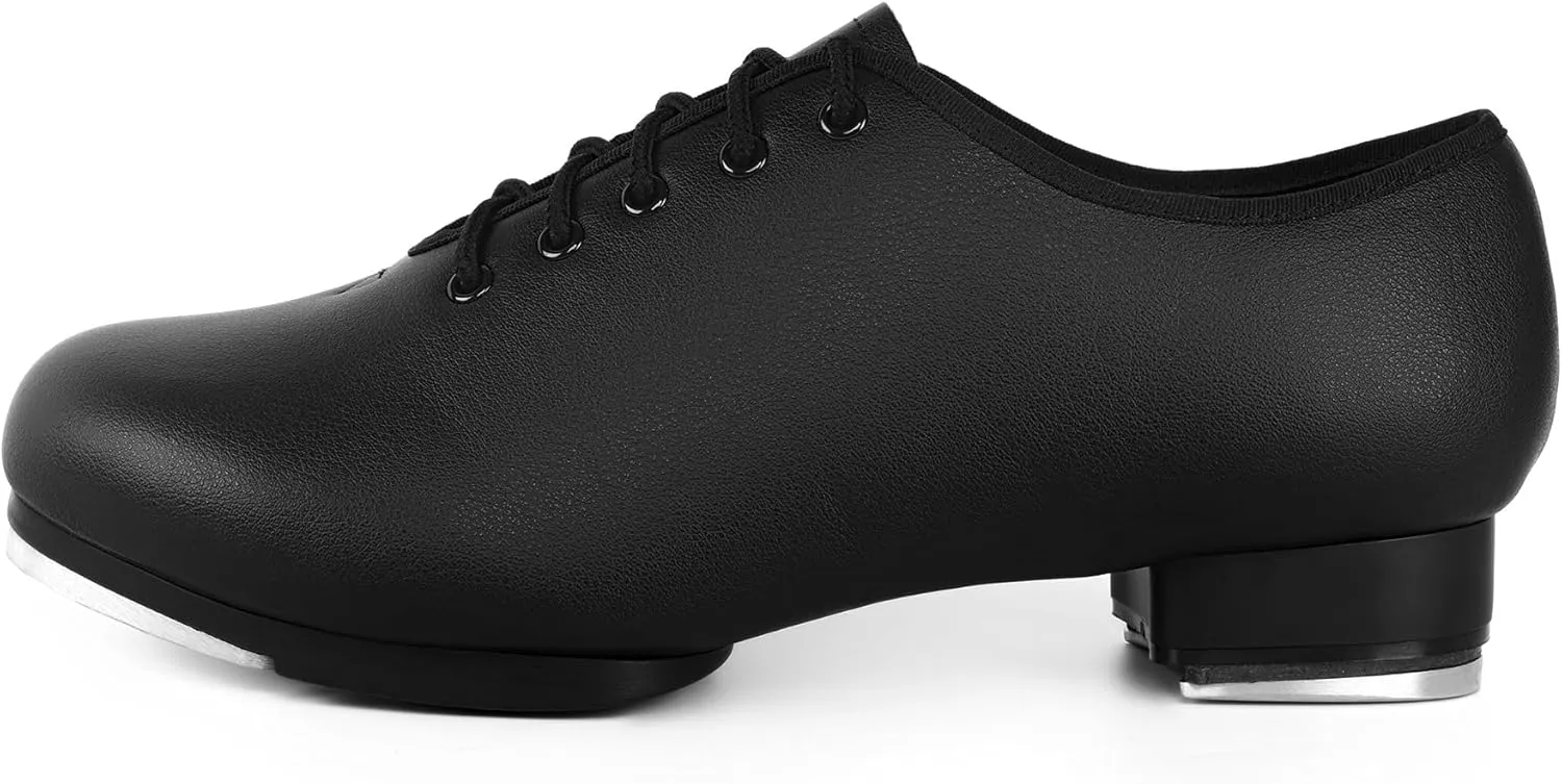 Linodes PU Leather Lace Up Tap Shoe Split Sole Dance Shoes for Women and Men's Dance Shoes