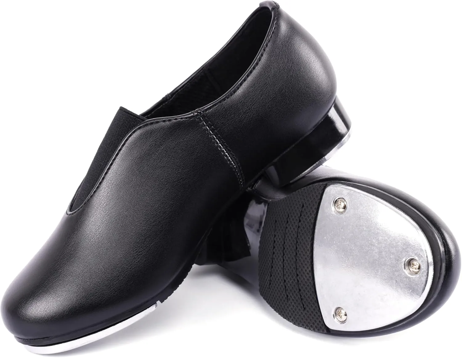 Linodes Unisex-Child Top Elastic Slip on Tap Shoe for Girls and Boys Tap Flat