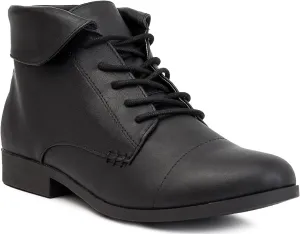 LONDON FOG Crissy Dress Ankle Boot Ladies Lace Up Bootie with Collar