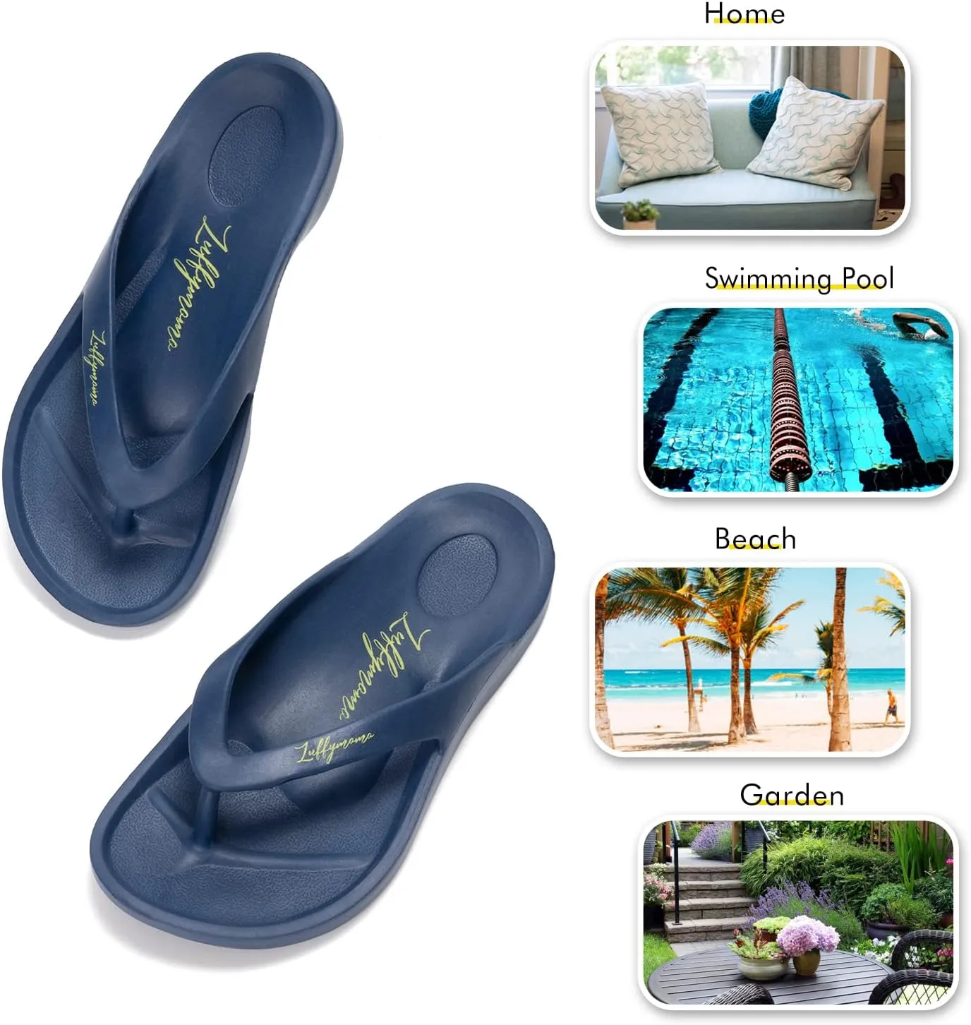 Luffymomo Womens Mens Flip Flops Sandals Slip on Sport Summer Beach Thong