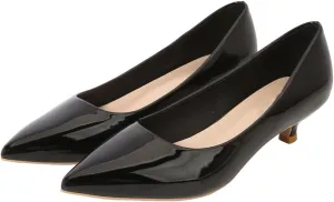 LUXINYU Women's Classic Fashion Pointed Toe Kitten Heel Dress Pumps Shoes Comfort Low Heel Work Shoes