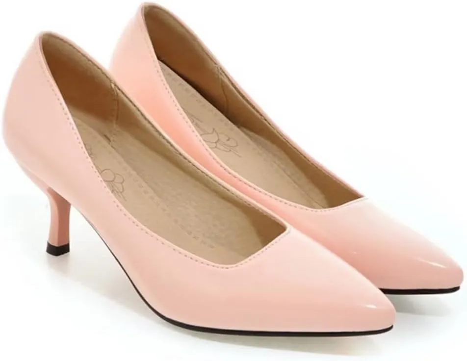 LUXINYU,Women Pointed Toe Heels Classic Solid Elegant Ladies Pumps Heeled Dress Shoes Light Soft Leather Comfort Work Shoes