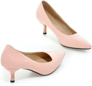 LUXINYU,Women Pointed Toe Heels Classic Solid Elegant Ladies Pumps Heeled Dress Shoes Light Soft Leather Comfort Work Shoes