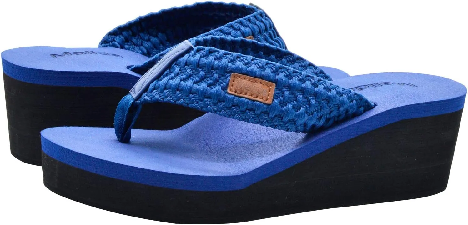 MALIDA Womens Wedge Arch Support Flip Flops Cushion Soft Rubber Midsole Platform Thong Sandals with Rubber Sole