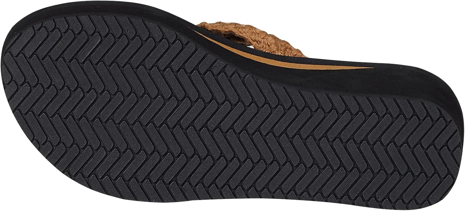 MALIDA Womens Wedge Arch Support Flip Flops Cushion Soft Rubber Midsole Platform Thong Sandals with Rubber Sole