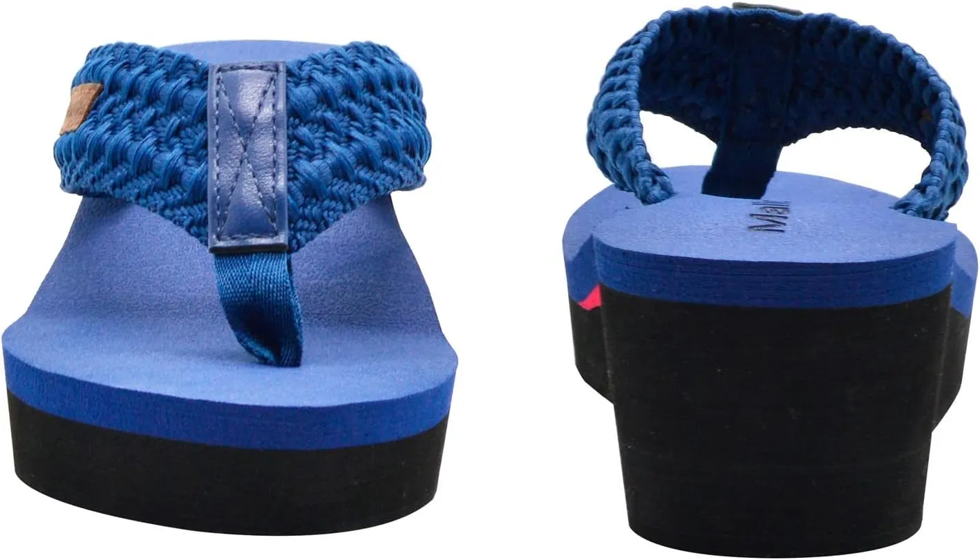 MALIDA Womens Wedge Arch Support Flip Flops Cushion Soft Rubber Midsole Platform Thong Sandals with Rubber Sole