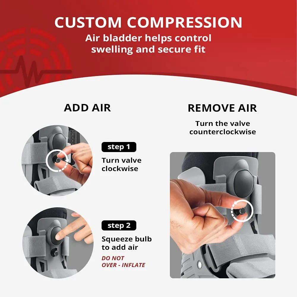 ManaMed Royal Boot Air Short CAM Boot - Small | Orthopedic Walking Boot For Sprained Ankle with Air Pump & Traction | Foot Brace for Injured Foot, Ankle Sprain, Broken Toe & Post Surgery