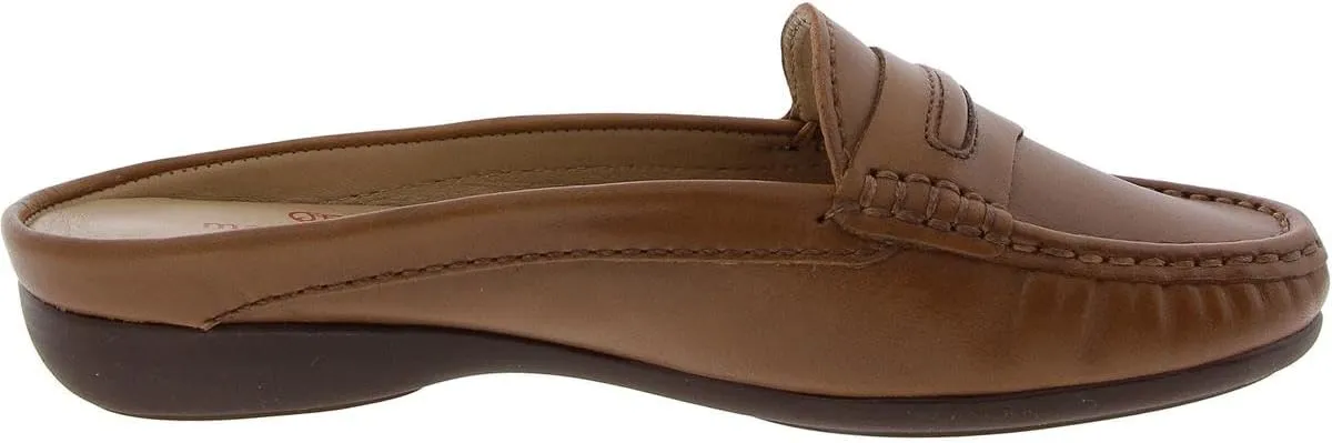 Marc Joseph New York Women's Leather Made in Brazil Luxury Mule Slide with Penny Detail