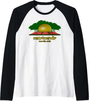 MATRIMANDIR of Auroville, India - Spiritual Edifice & Banyan Raglan Baseball Tee