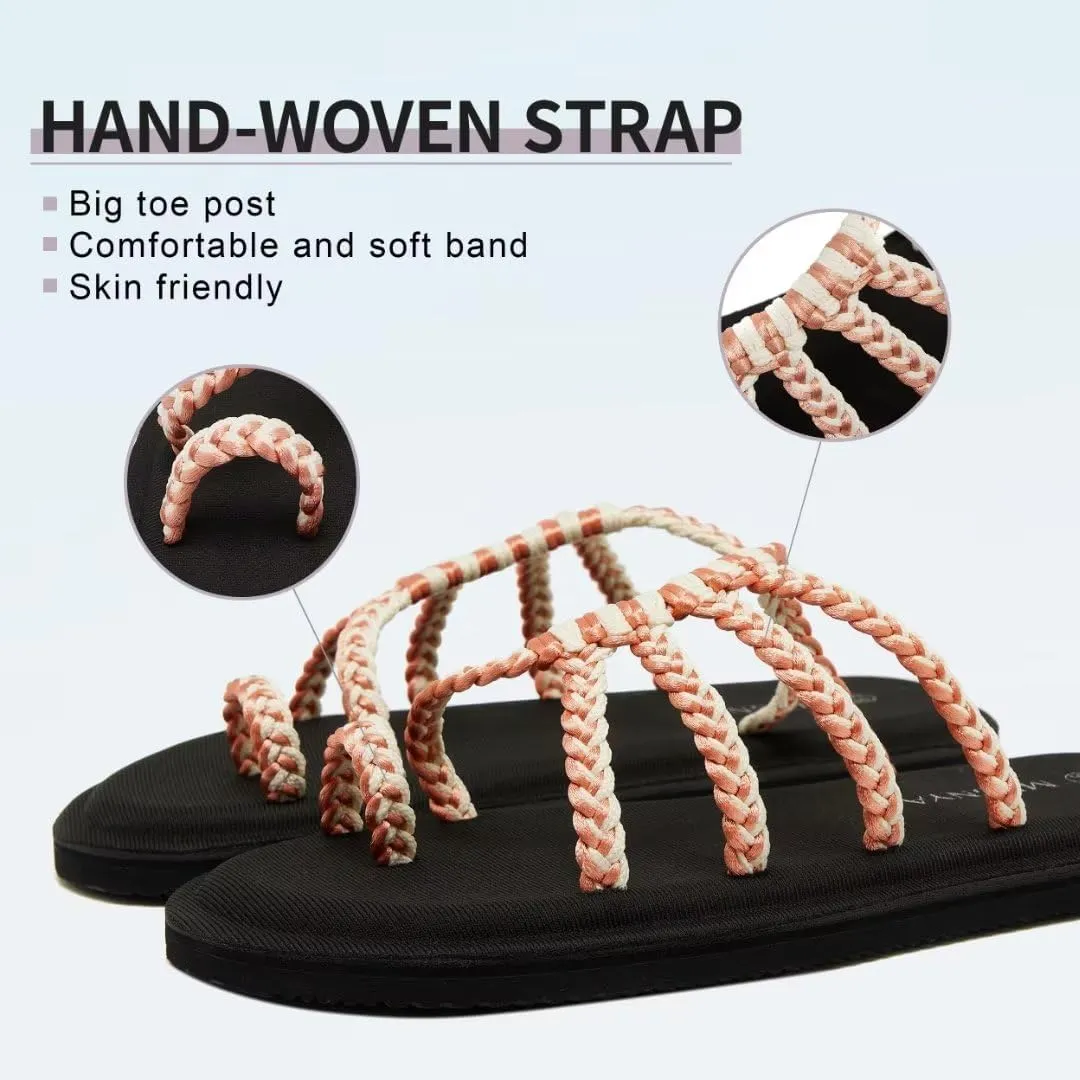 MEGNYA Yoga Mat Flip Flops for Women, Comfortable Foam Walking Sandals, Flexible and Lightweight Slippers for Beach/Holiday/Poolside/Outdoor Activities