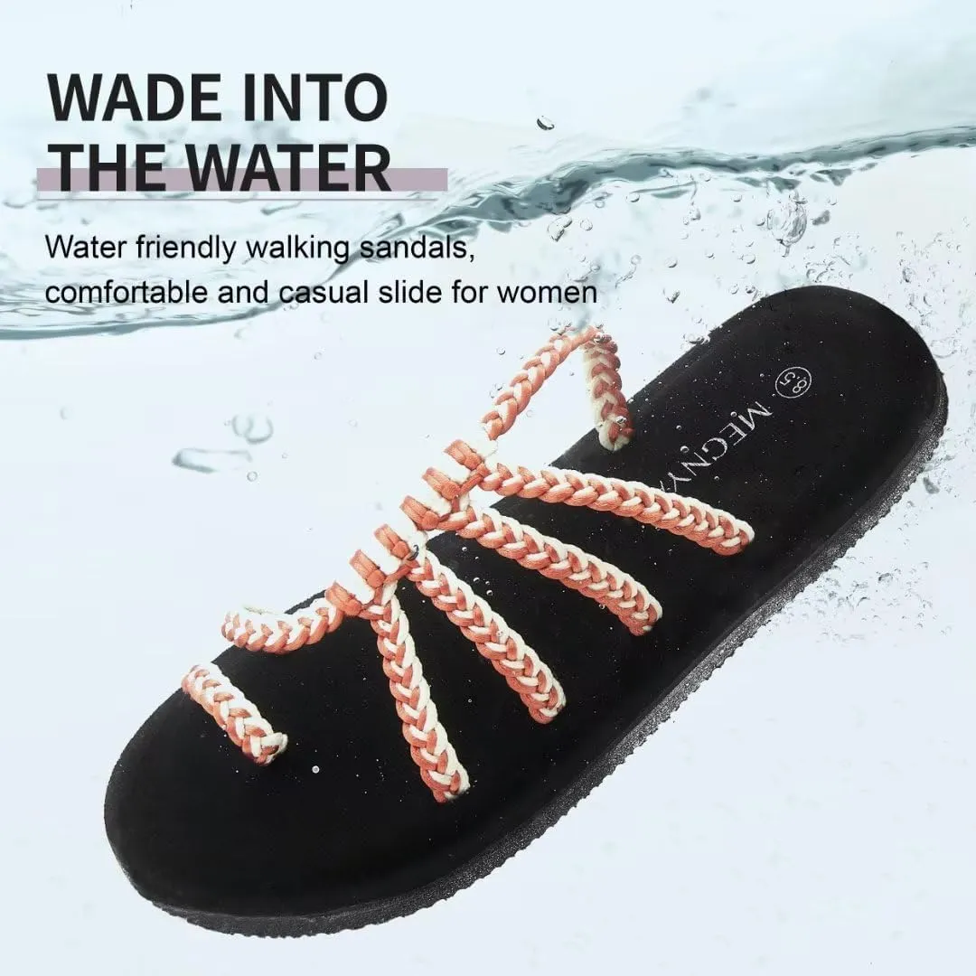 MEGNYA Yoga Mat Flip Flops for Women, Comfortable Foam Walking Sandals, Flexible and Lightweight Slippers for Beach/Holiday/Poolside/Outdoor Activities