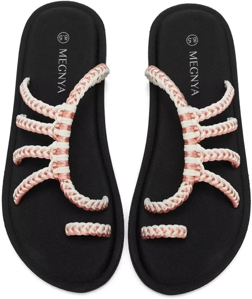 MEGNYA Yoga Mat Flip Flops for Women, Comfortable Foam Walking Sandals, Flexible and Lightweight Slippers for Beach/Holiday/Poolside/Outdoor Activities