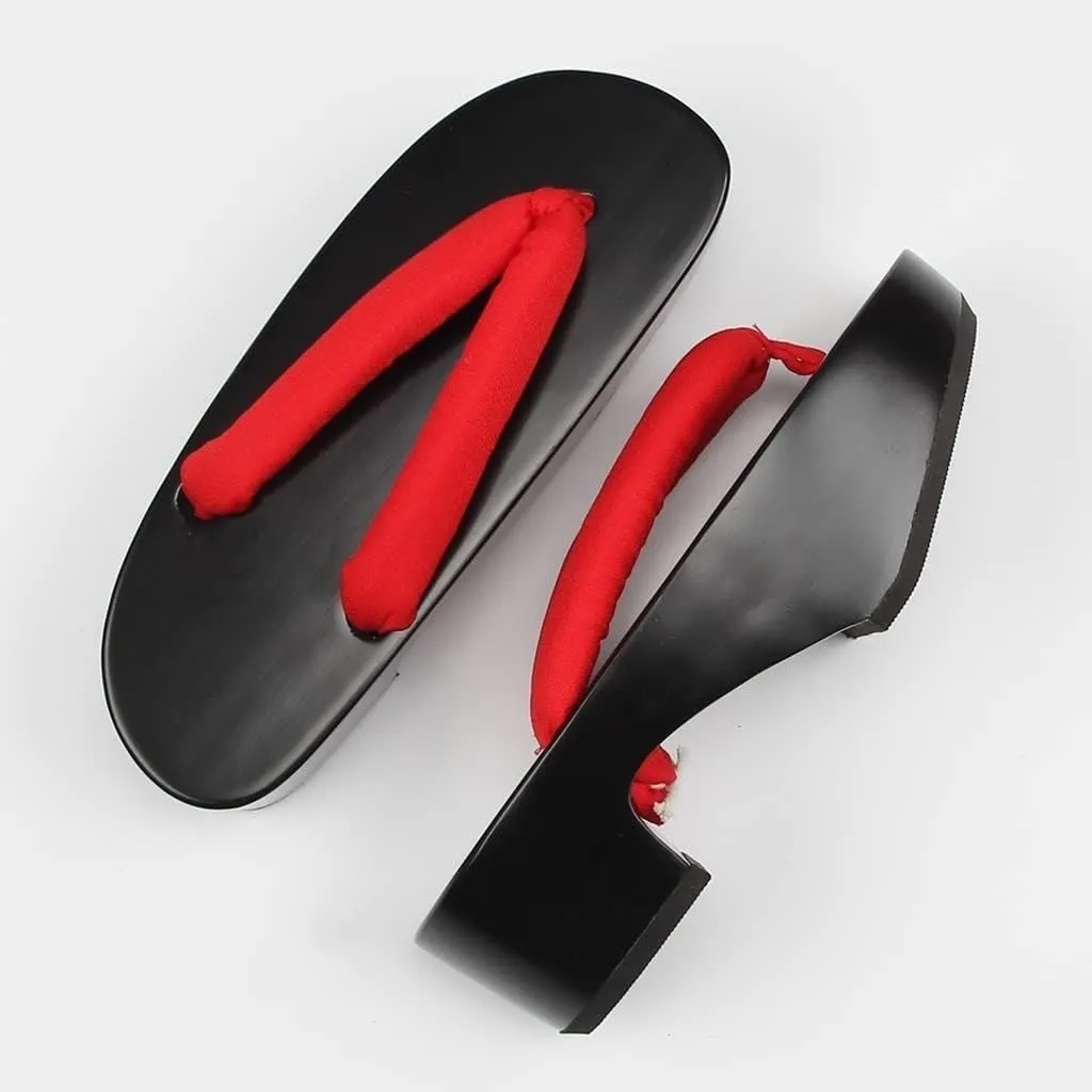 MEHWSUR Wooden Geta Sandals Clogs Women Flip Flops Stage,Classic Fashion Mens Cosplay Geta Clogs Slippers,Geta Clogs Sandals Flip Flop Japanese Style Traditional Slippers