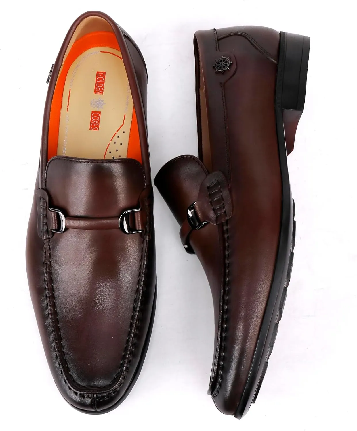 Mens Buckle Dress Shoes Loafers Classic Leather Business Dress Loafer Formal Slip On Penny Loafer Shoes