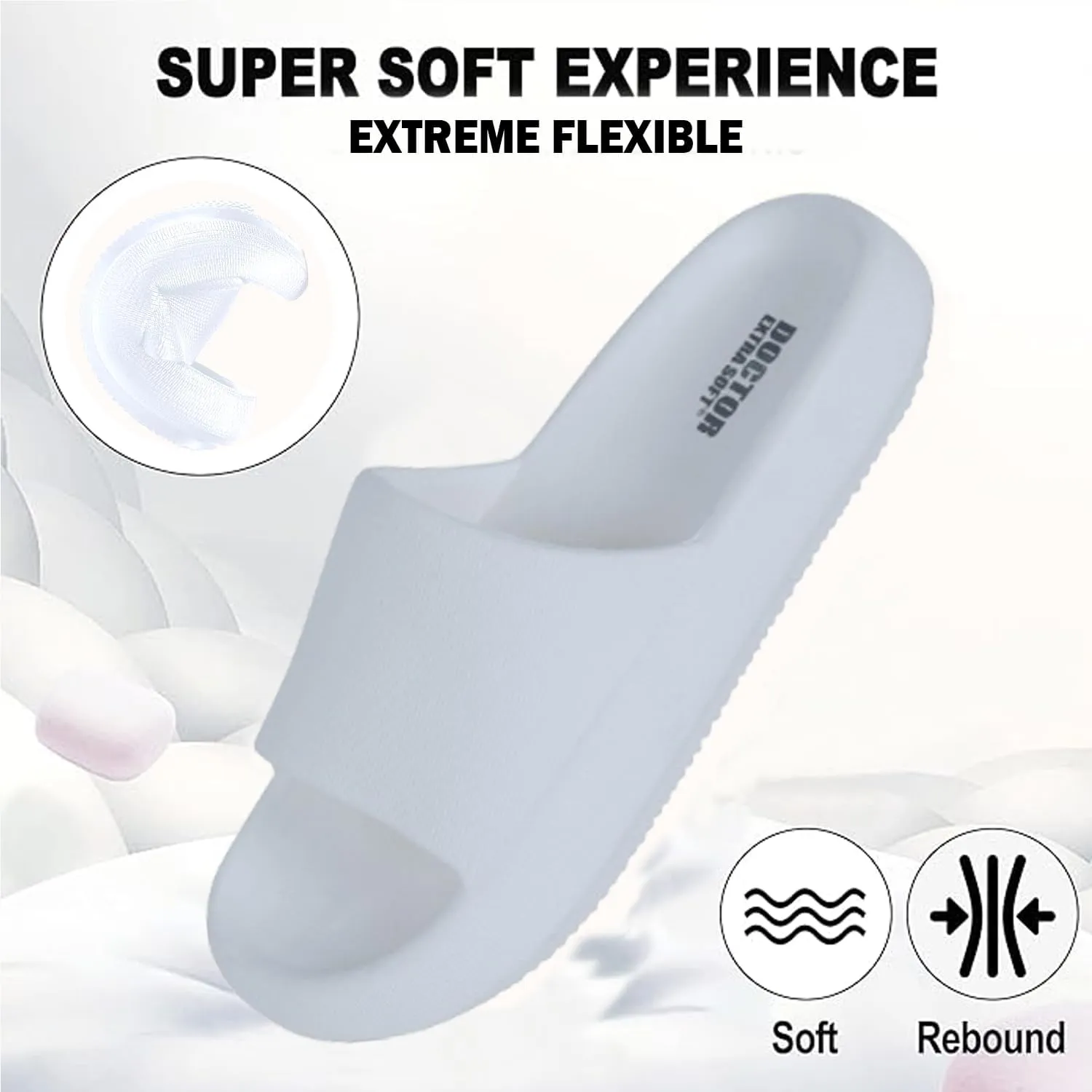 Men's Classic Ultra Soft Sliders/Slippers with Cushion FootBed for Adult | Comfortable & Light Weight | Stylish & Anti-Skid | Waterproof & Everyday Flip Flops for Gents/Boys D-504