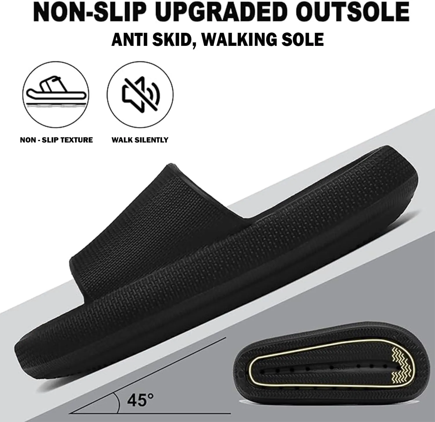 Men's Classic Ultra Soft Sliders/Slippers with Cushion FootBed for Adult | Comfortable & Light Weight | Stylish & Anti-Skid | Waterproof & Everyday Flip Flops for Gents/Boys D-504